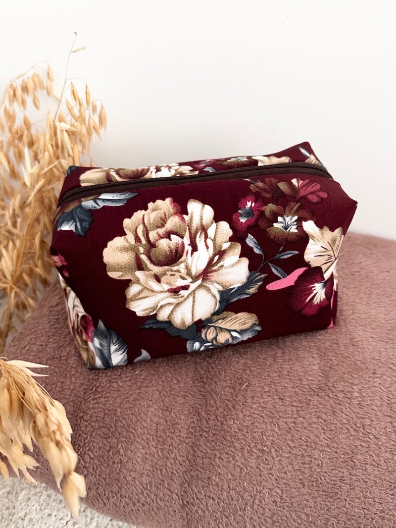 Kosmetyczka VINTAGE Burgundy Floral - obrazek 2
