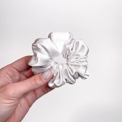 White Silver Scrunchie Mini