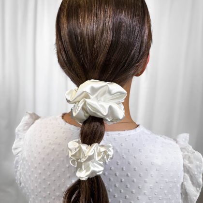 Creamy Satin Scrunchie Medium