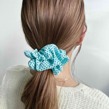 Mint Dots Scrunchie Medium